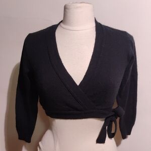 🩰 Vintage Black Ballet Wrap Sweater